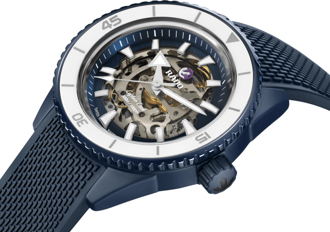 Rado,Captain Cook 43mm,43mm,Ceramic,Transparent,Blue,Automatic,80hours,In-house Caliber,R32153208