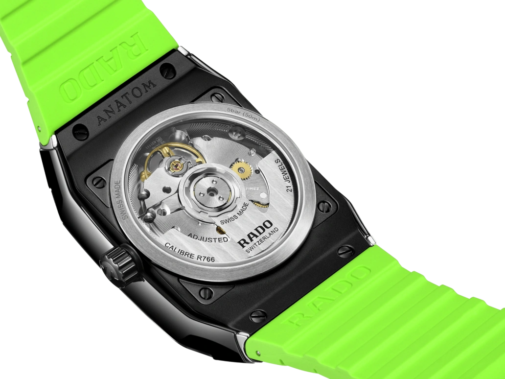 Rado,Anatom 32.50mm,32.50mm,Ceramic,Stainless Steel,Dual,Black,Green,Automatic,Day,72hours,R10201319