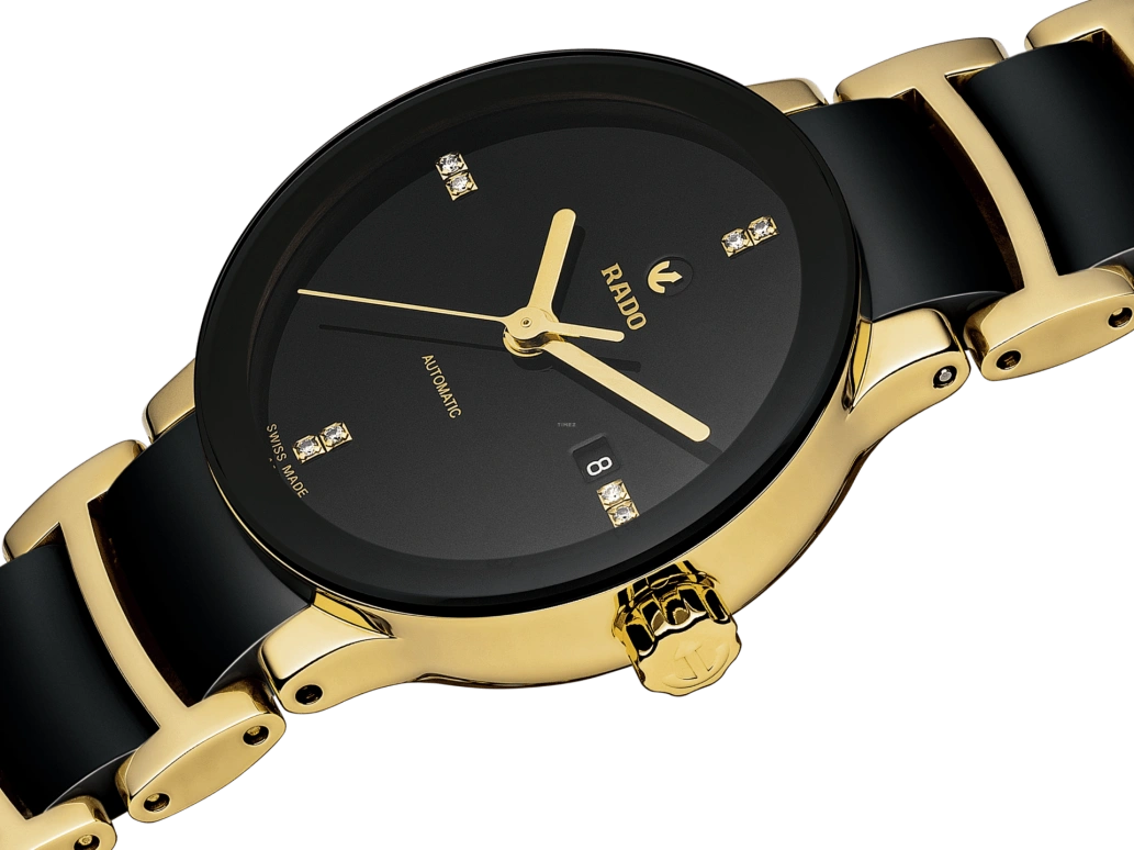 Rado,Centrix 28mm,28mm,Stainless Steel,Ceramic,Black,Automatic,38hours,Sapphire,Crystal Glass,R30034712
