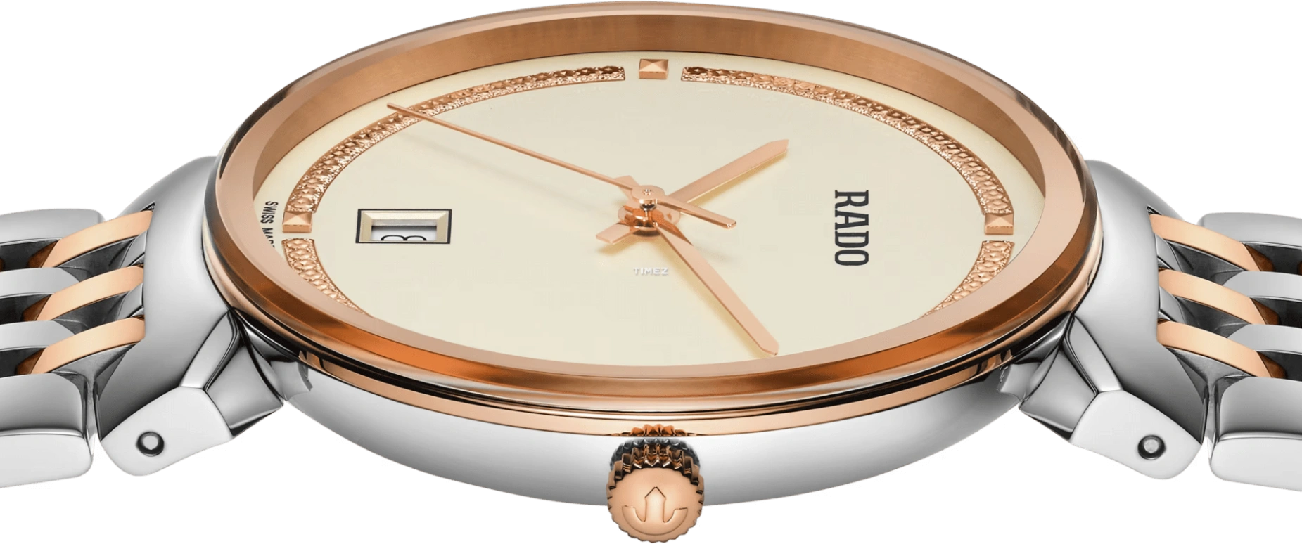 Rado,Florence 38mm,38mm,Stainless Steel,Cream,Quartz,Day,In-house Caliber,R48912403
