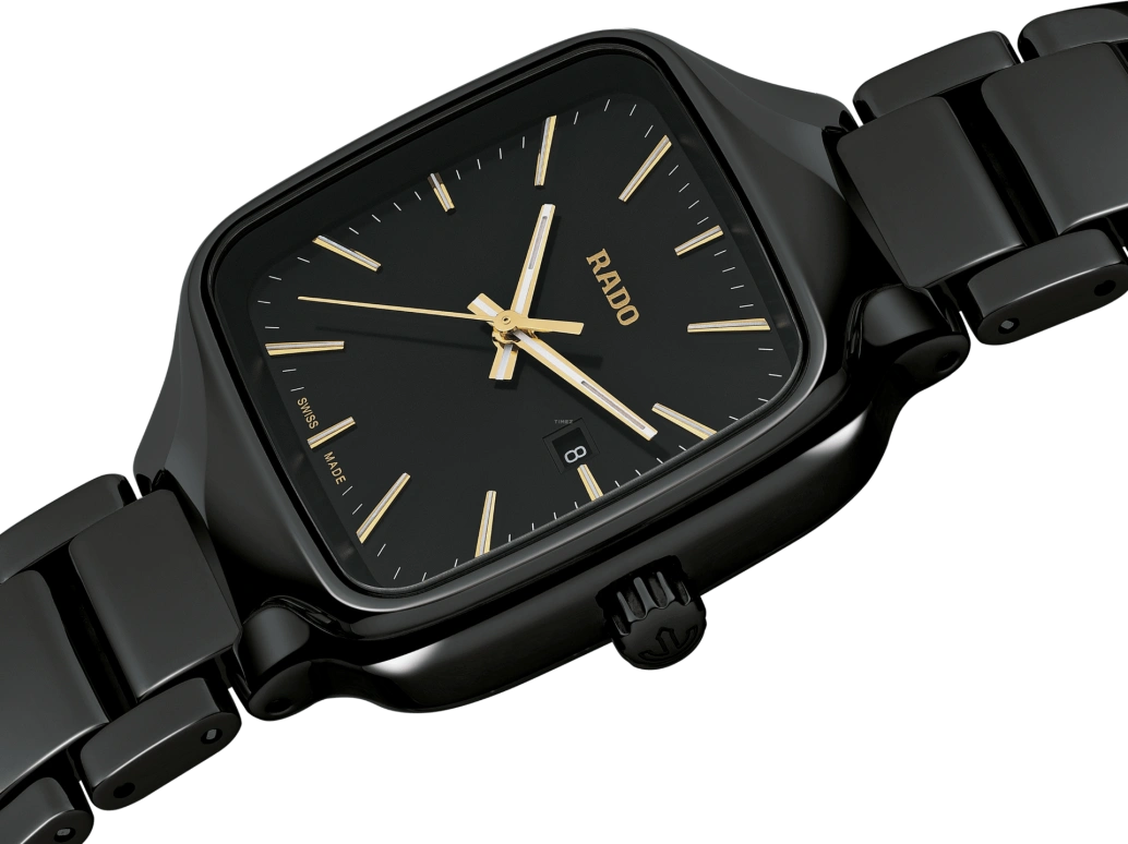 Rado,True Square 29x34.30mm,29x34.30mm,Ceramic,Black,Quartz,Day,In-house Caliber,R27080162