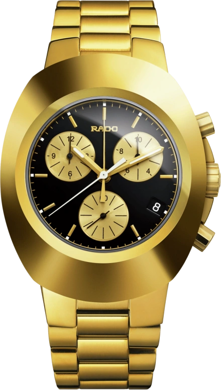 Rado,The Original 38.50mm,38.50mm,Stainless Steel,Black,Quartz,Chronograph,Day,R12949153
