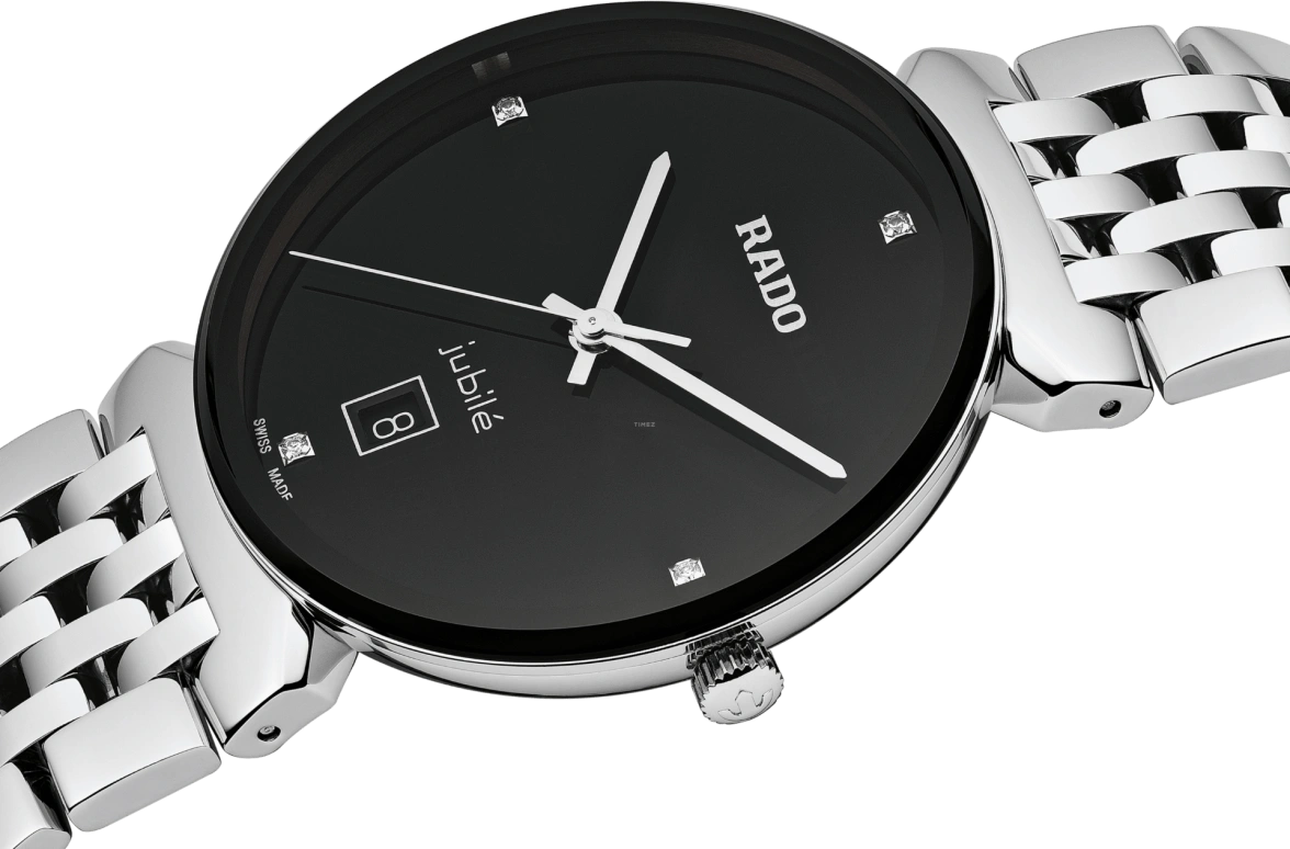 Rado,Florence 38mm,38mm,Stainless Steel,Black,Quartz,Day,In-house Caliber,R48912713