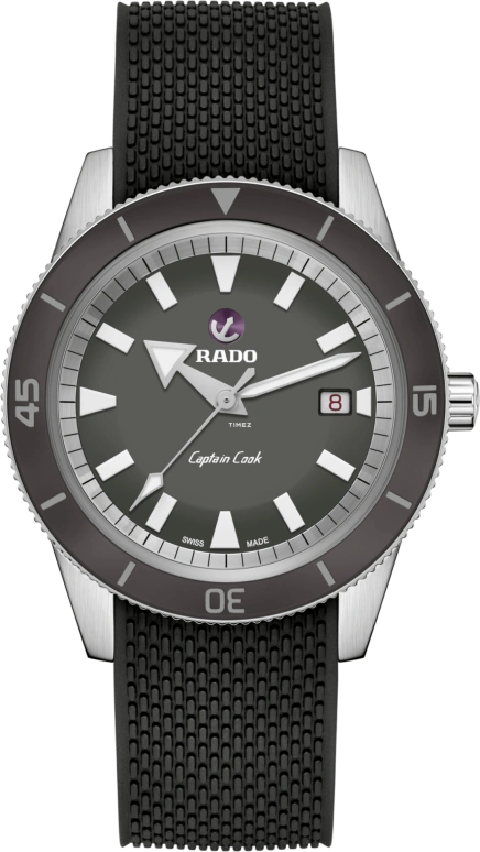 Rado,Captain Cook 42mm,42mm,Stainless Steel,Grey,Automatic,Day,In-house Caliber,R32505019