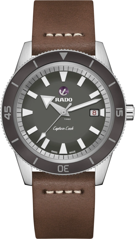 Rado,Captain Cook 42mm,42mm,Stainless Steel,Grey,Automatic,Day,In-house Caliber,R32505019