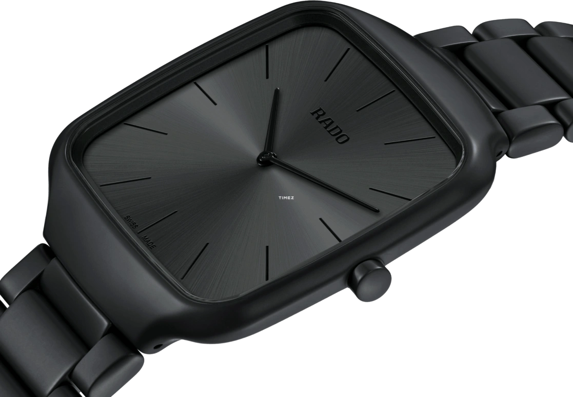 Rado,True Square 37mm,37mm,Ceramic,Black,Quartz,In-house Caliber,Sapphire,Crystal Glass,R27062152