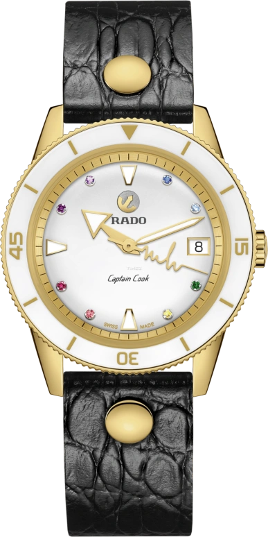 Rado,Captain Cook 37mm,37mm,Ceramic,Stainless Steel,White,Automatic,Day,80hours,R32117708