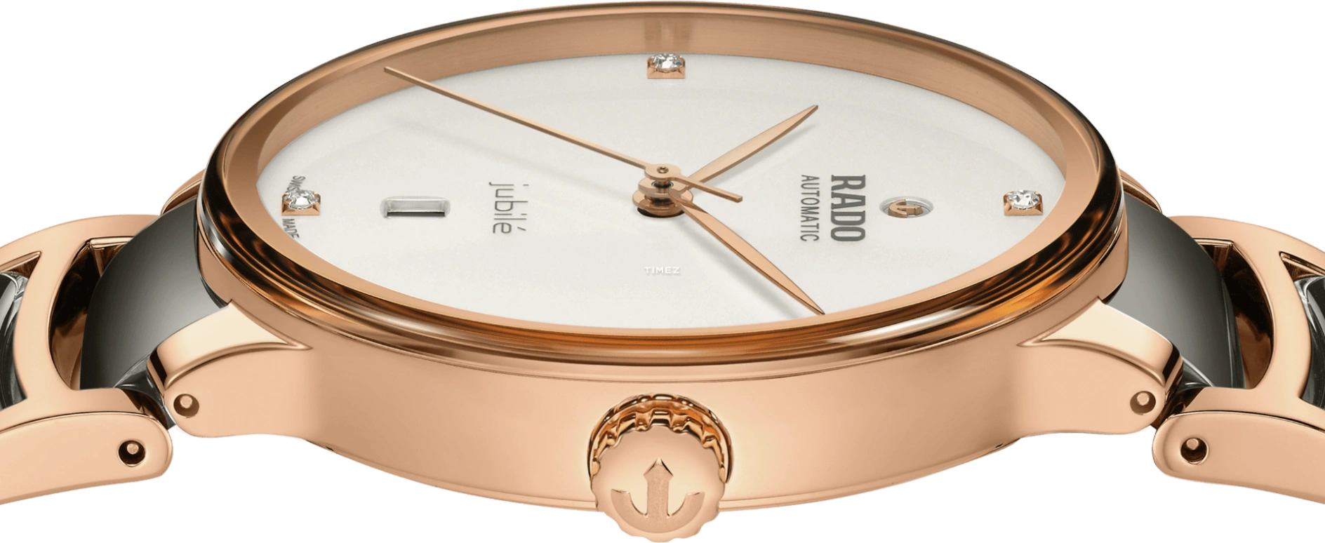 Rado,Centrix 39.50mm,39.50mm,Stainless Steel,White,Automatic,Day,In-house Caliber,R30017722