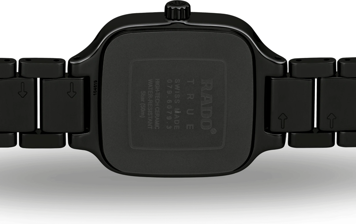 Rado,True Square 29x34.30mm,29x34.30mm,Ceramic,Black,Quartz,Day,In-house Caliber,R27080702