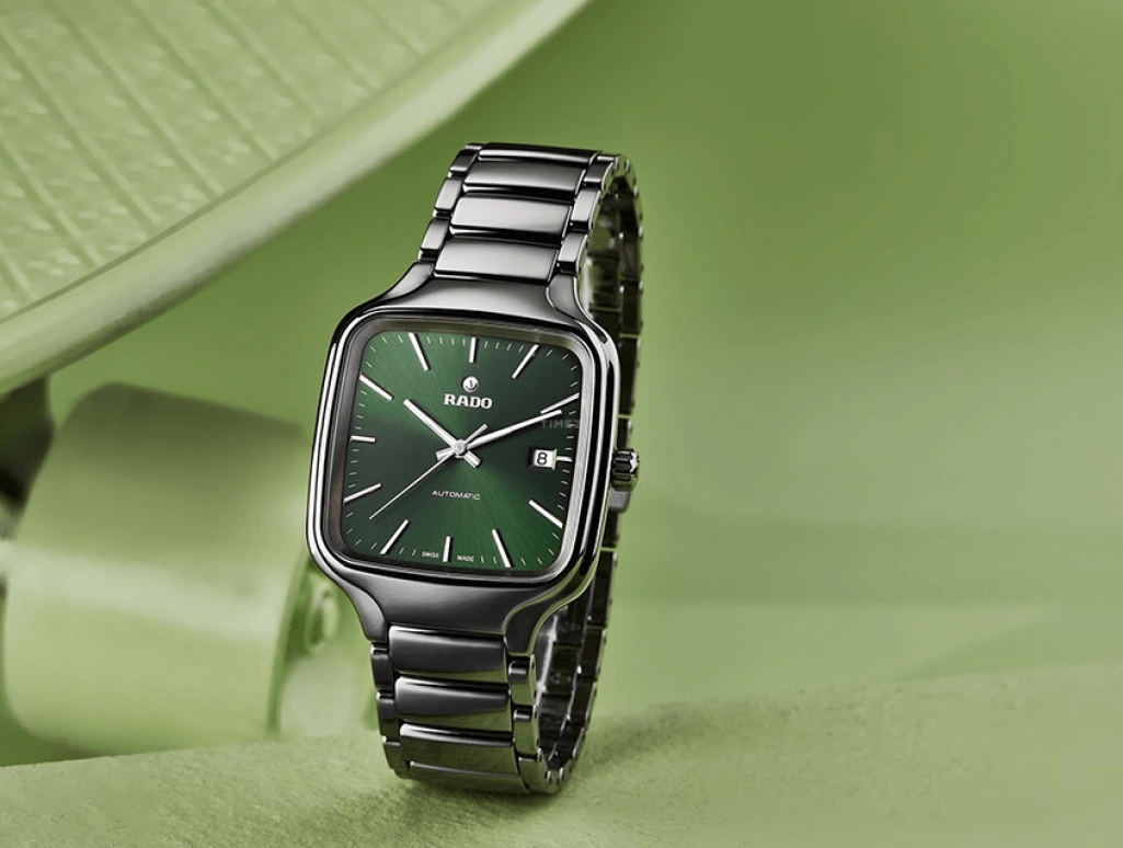 Rado,True Square 38x44.20mm,38x44.20mm,Ceramic,Green,Automatic,Day,80hours,R27077312