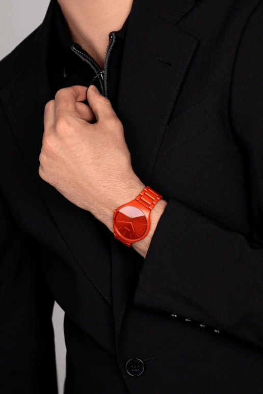 Rado,True Thinline 39mm,39mm,Ceramic,Orange Red,Quartz,In-house Caliber,Sapphire,Crystal Glass,R27095652