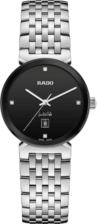 Rado,Florence 30mm,30mm,Stainless Steel,Black,Quartz,Day,In-house Caliber,R48913713