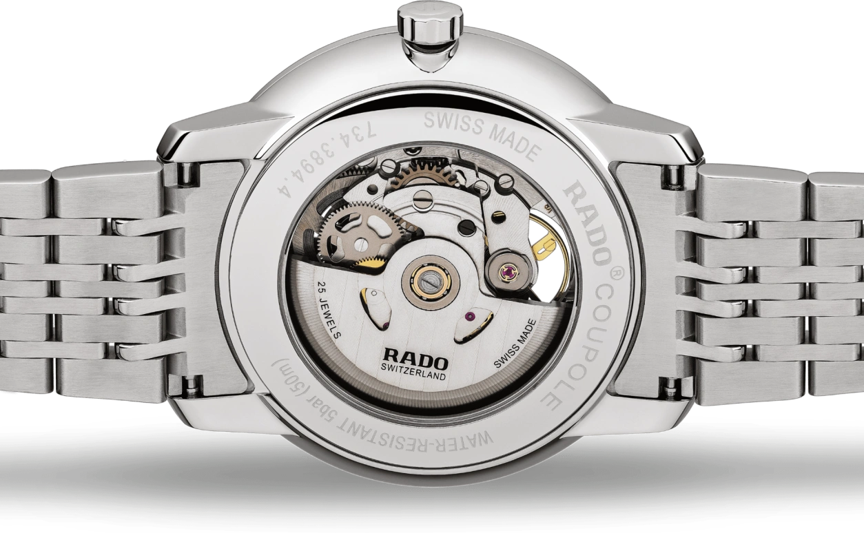 Rado,Coupole 41mm,41mm,Stainless Steel,Black,Skeleton,Automatic,80hours,In-house Caliber,R22894153
