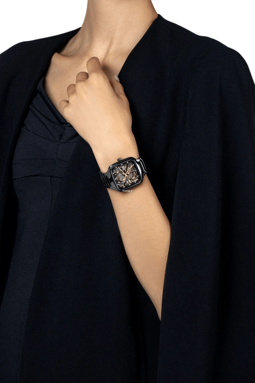 Rado,True Square 38mm,38mm,Titanium,Ceramic,Black,Yellow,Automatic,In-house Caliber,Sapphire,Crystal Glass,R27086712