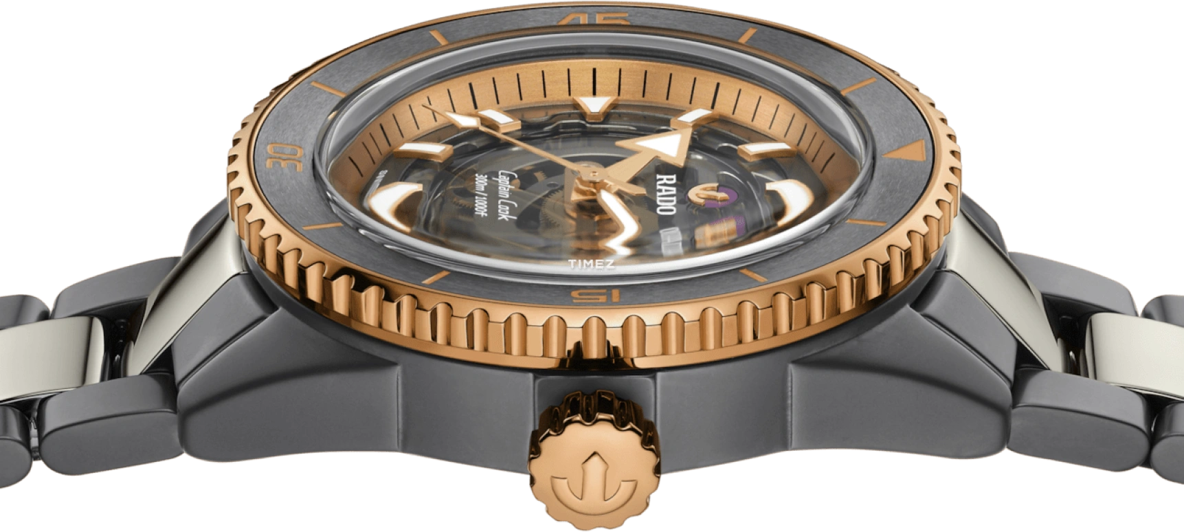 Rado,Captain Cook 43mm,43mm,Cermet,Skeleton,Automatic,Sapphire,Round,R32148162