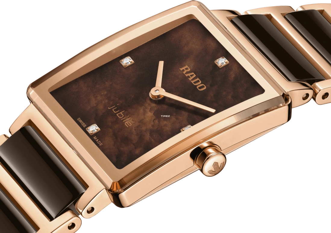 Rado,Integral 23mm,23mm,Stainless Steel,Brown,Quartz,In-house Caliber,Sapphire,Crystal Glass,R20251912