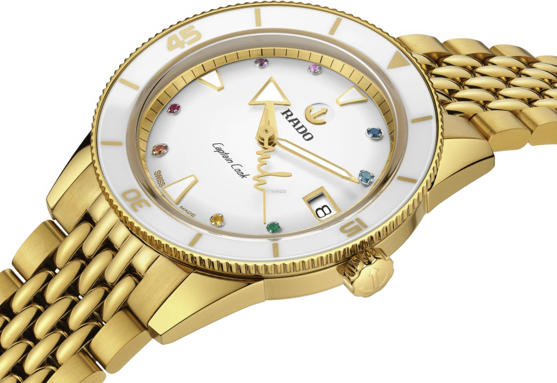 Rado,Captain Cook 37mm,37mm,Ceramic,Stainless Steel,White,Automatic,Day,80hours,R32117708
