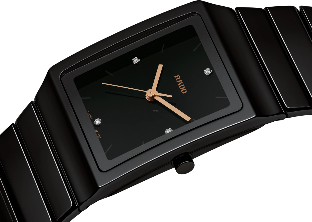 Rado,Ceramica 30x41.70mm,30x41.70mm,Ceramic,Black,Quartz,Sapphire,Crystal Glass,Rectangular,R21700722