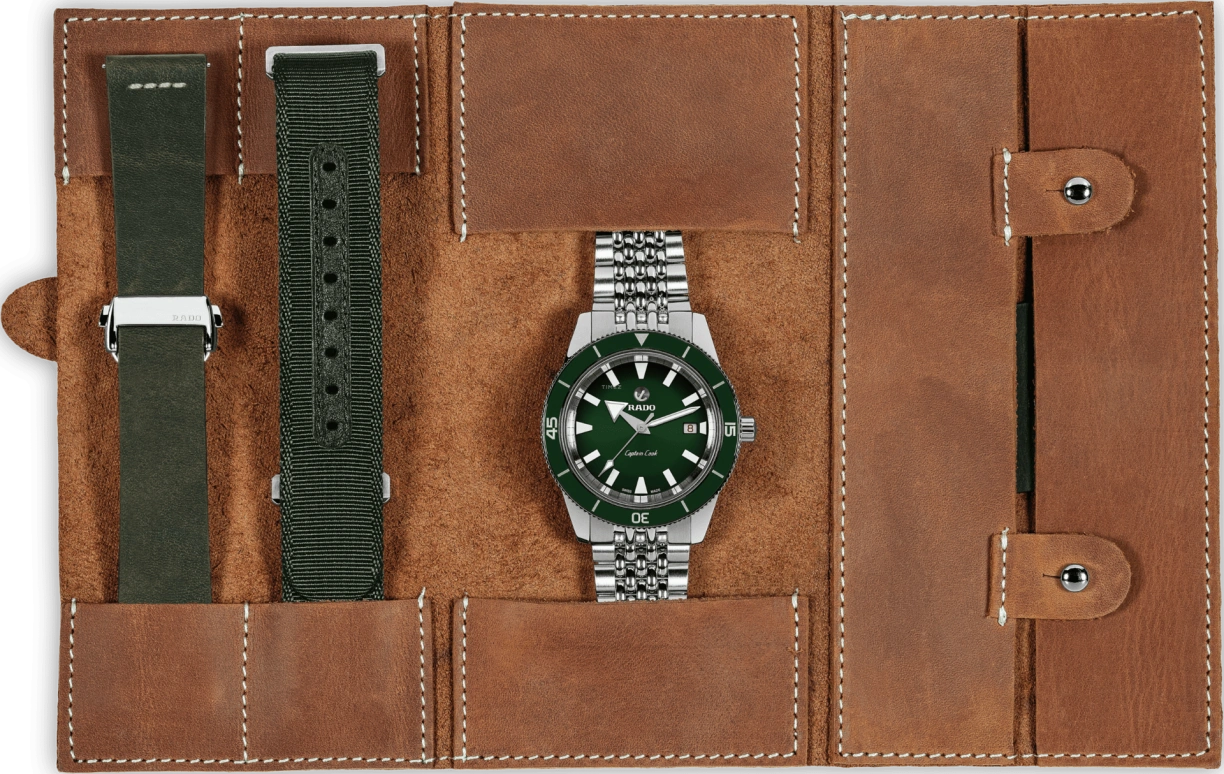 Rado,Captain Cook 42mm,42mm,Ceramic,Stainless Steel,Green,Automatic,Date,Anti-magnetic,R32505318