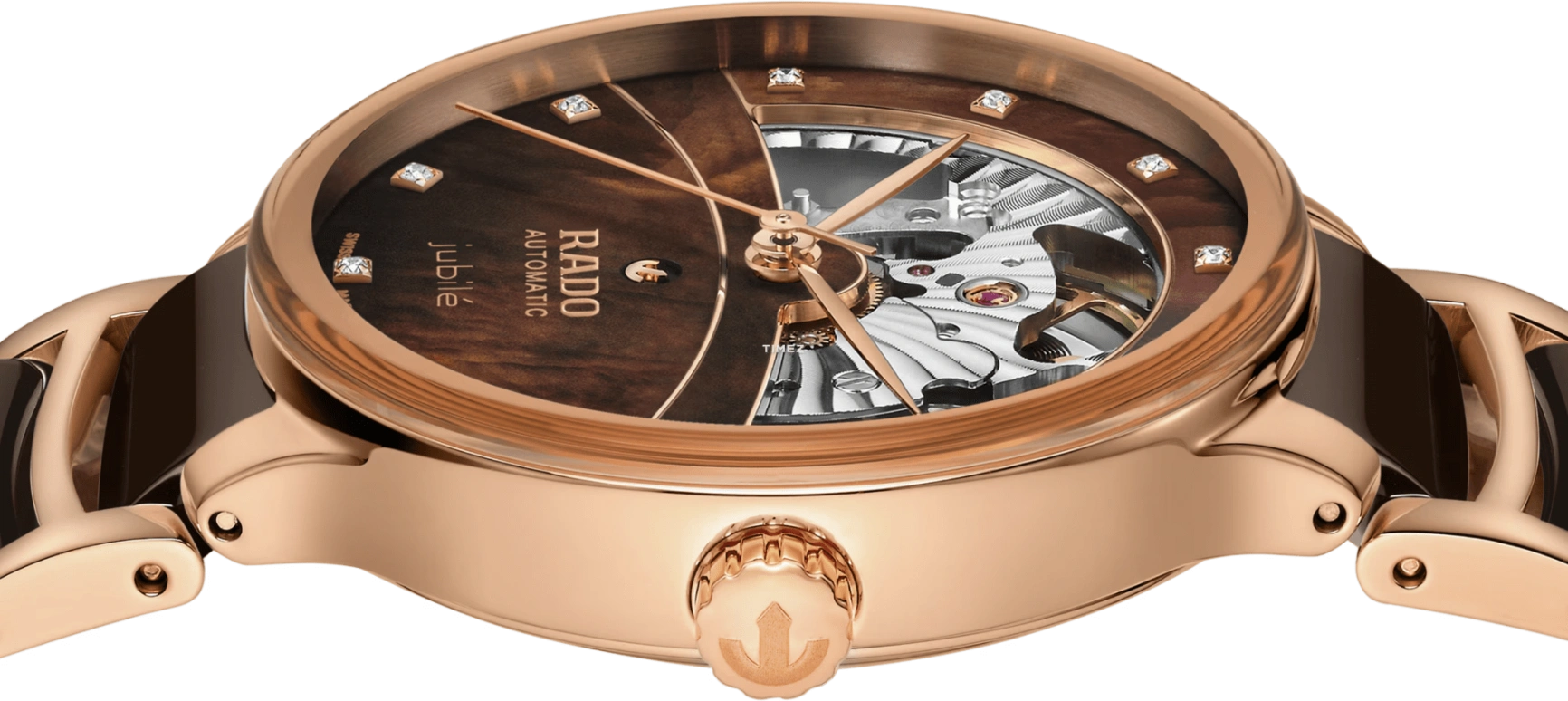Rado,Centrix 35mm,35mm,Stainless Steel,Brown,Automatic,Anti-magnetic,In-house Caliber,R30029902