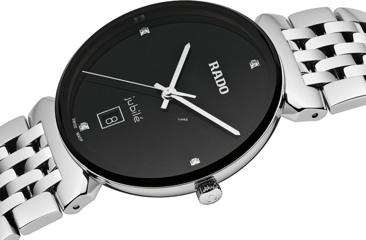 Rado,Florence 38mm,38mm,Stainless Steel,Black,Quartz,Day,In-house Caliber,R48912713