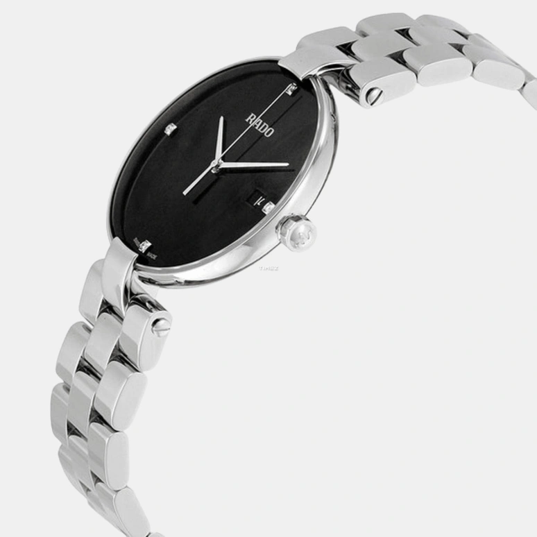 Rado,Coupole 36mm,36mm,Stainless Steel,Black,Quartz,Day,Sapphire,Crystal Glass,R22852703