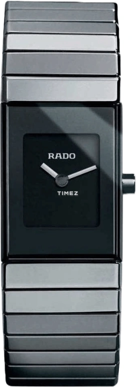Rado,Ceramica 19.40mm,19.40mm,Stainless Steel,Black,Quartz,Sapphire,Rectangular,R21827232