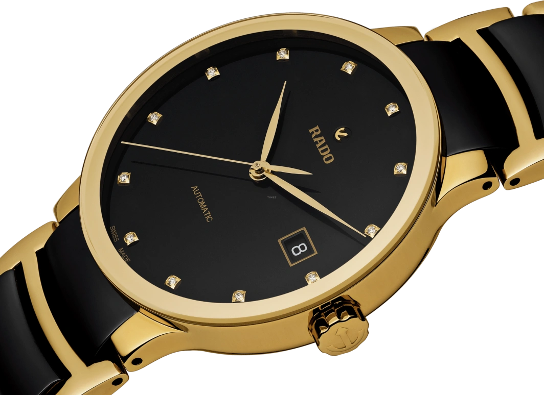 Rado,Centrix 38mm,38mm,Stainless Steel,Ceramic,Black,Automatic,Day,In-house Caliber,R30079762