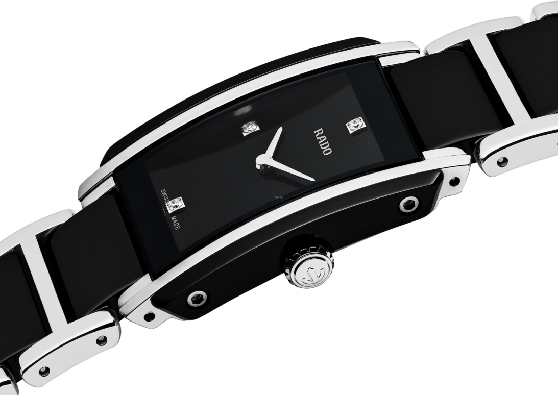 Rado,Integral 22.70x33.10mm,22.70x33.10mm,Stainless Steel,Ceramic,Black,Quartz,In-house Caliber,Sapphire,Crystal Glass,R20613712