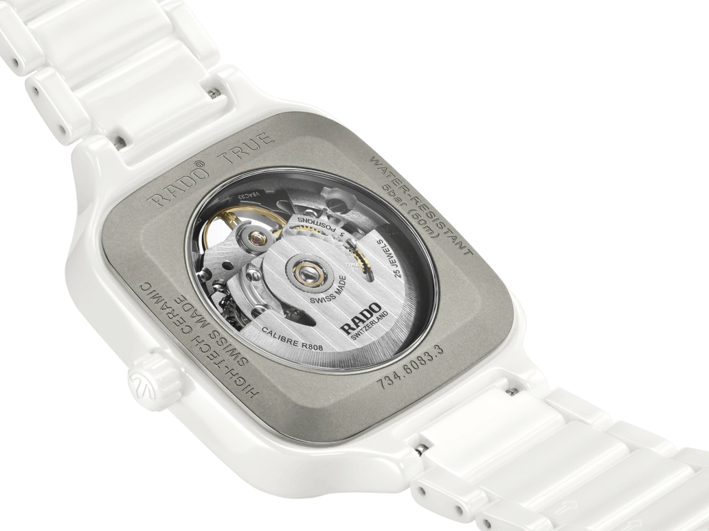 Rado,True Square 38mm,38mm,Titanium Gold,Cermet,Skeleton,Automatic,Rectangular,White,R27126012