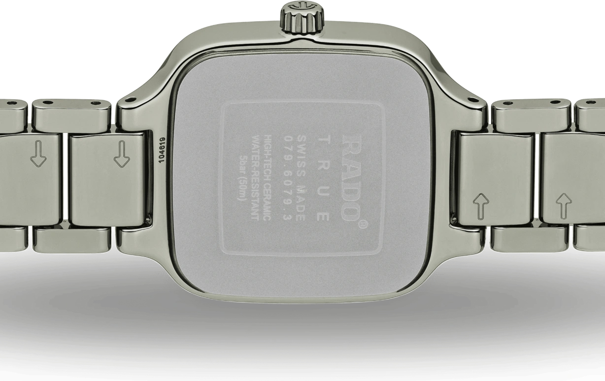 Rado,True Square 29x34.30mm,29x34.30mm,Ceramic,Grey,Quartz,Day,In-house Caliber,R27079702