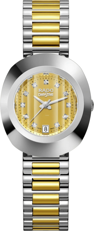 Rado,The Original 27.30mm,27.30mm,Stainless Steel,Gold,Quartz,Day,In-house Caliber,R12307304