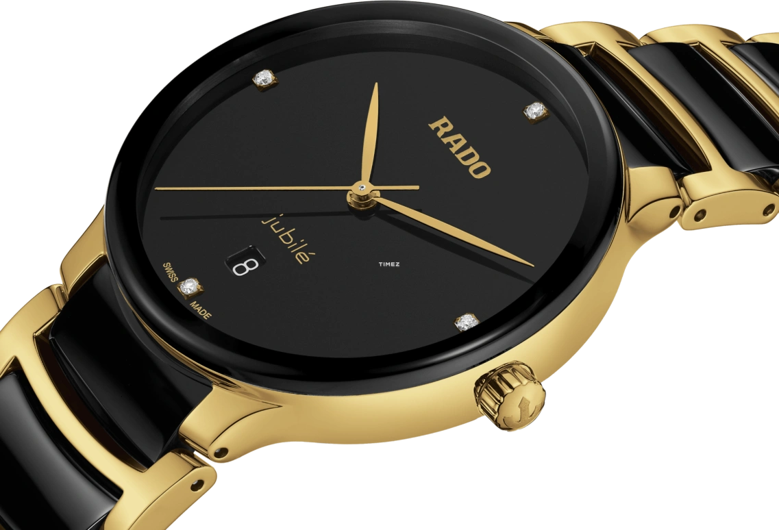 Rado,Centrix 39.50mm,39.50mm,Stainless Steel,Black,Quartz,Day,R30022712