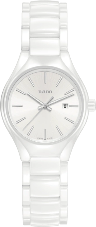 Rado,True Round 30mm,30mm,Ceramic,Silver White,Quartz,Day,In-house Caliber,R27061012