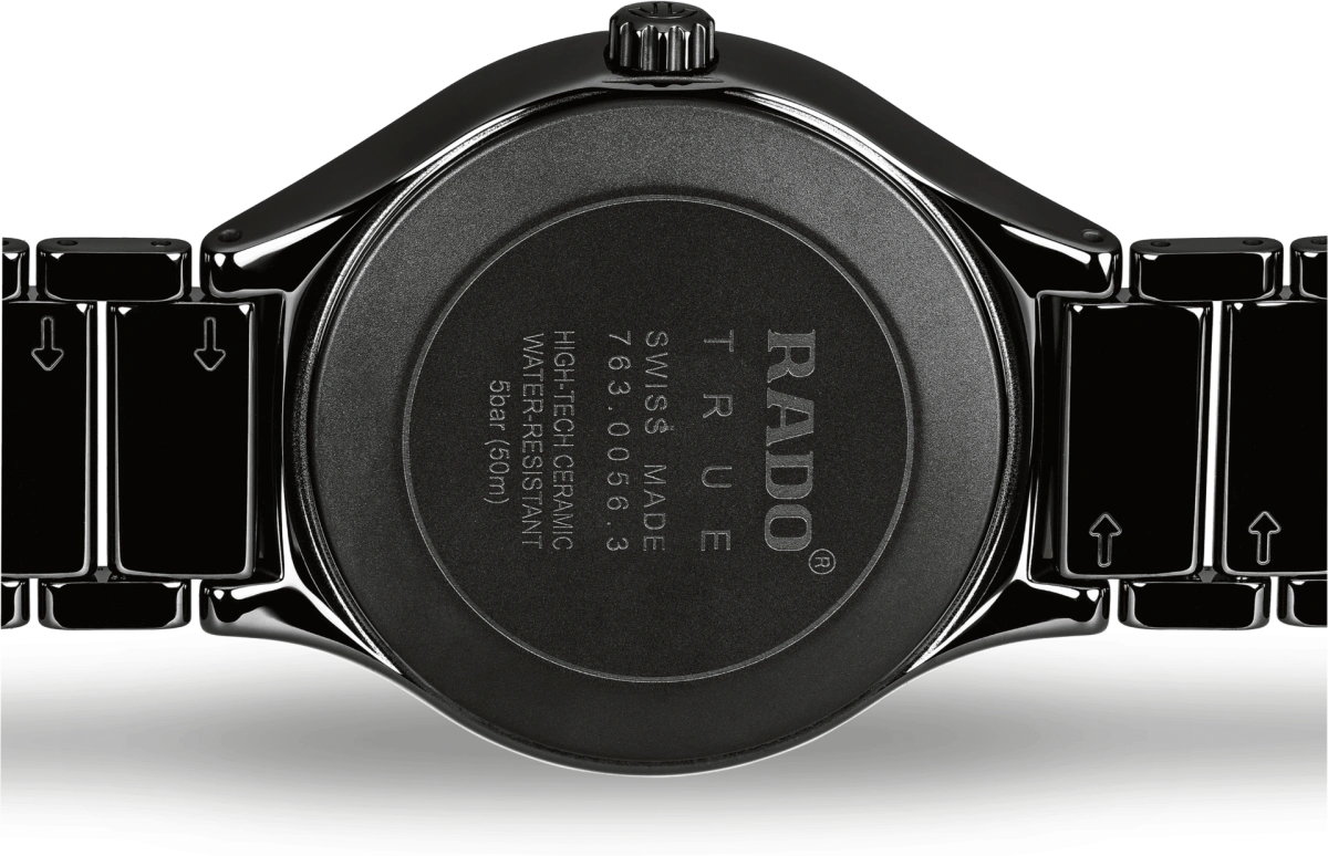 Rado,True Round 40mm,40mm,Ceramic,Black,Quartz,Day,In-house Caliber,R27238712