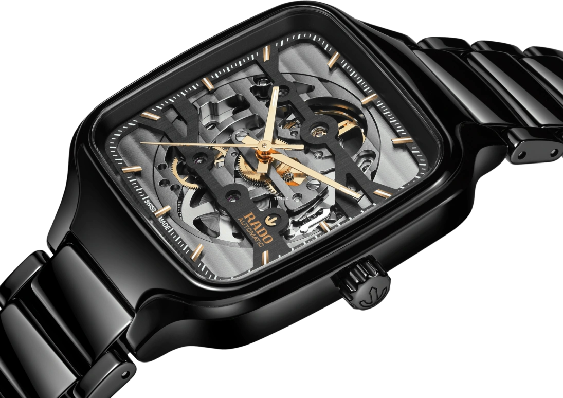 Rado,True Square 38mm,38mm,Cermet,Skeleton,Automatic,Sapphire,Crystal Glass,Square,R27124162