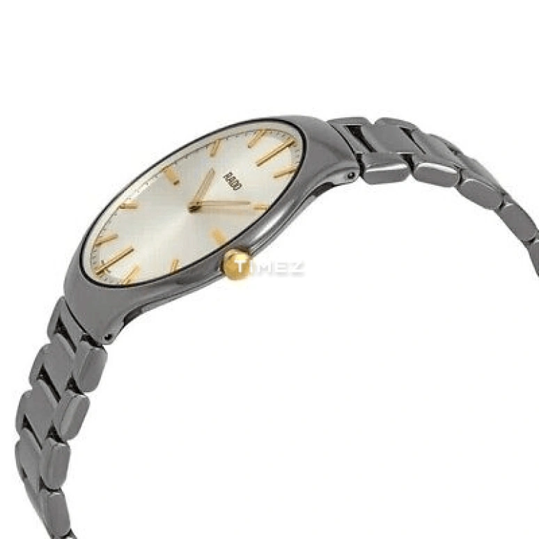 Rado,True Thinline 39mm,39mm,Ceramic,Silver,Gold,Quartz,Round,Silver,R27955112