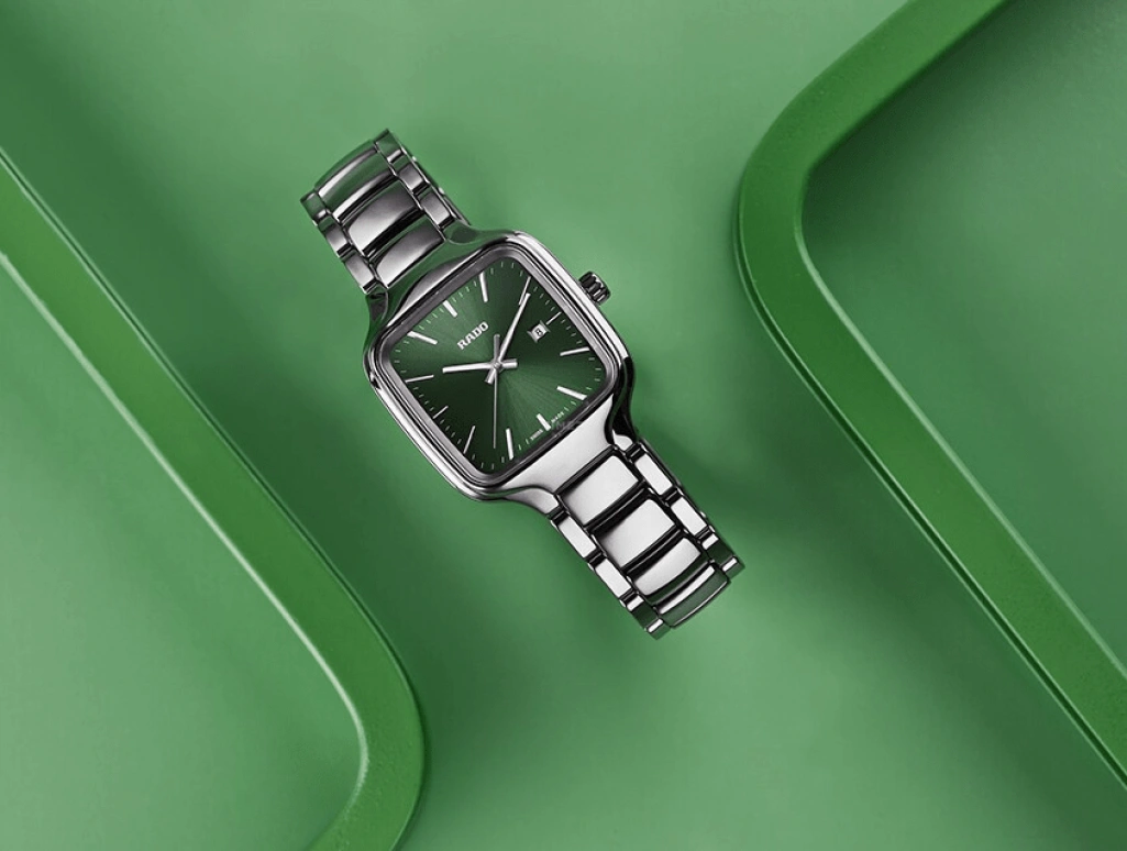 Rado,True Square 38x44.20mm,38x44.20mm,Ceramic,Green,Automatic,Day,80hours,R27077312