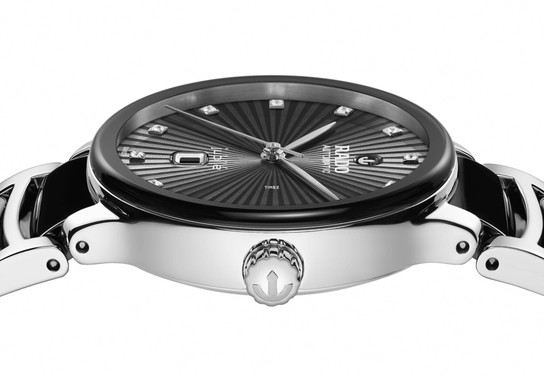 Rado,Centrix 30.50mm,30.50mm,Stainless Steel,Ceramic,Black,Automatic,Day,48hours,R30020742