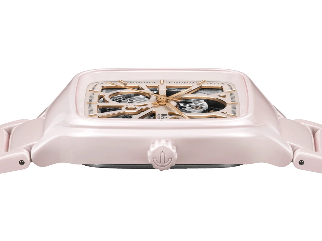 Rado,True Square 38mm,38mm,Ceramic,Pink,Automatic,In-house Caliber,Sapphire,R27123012