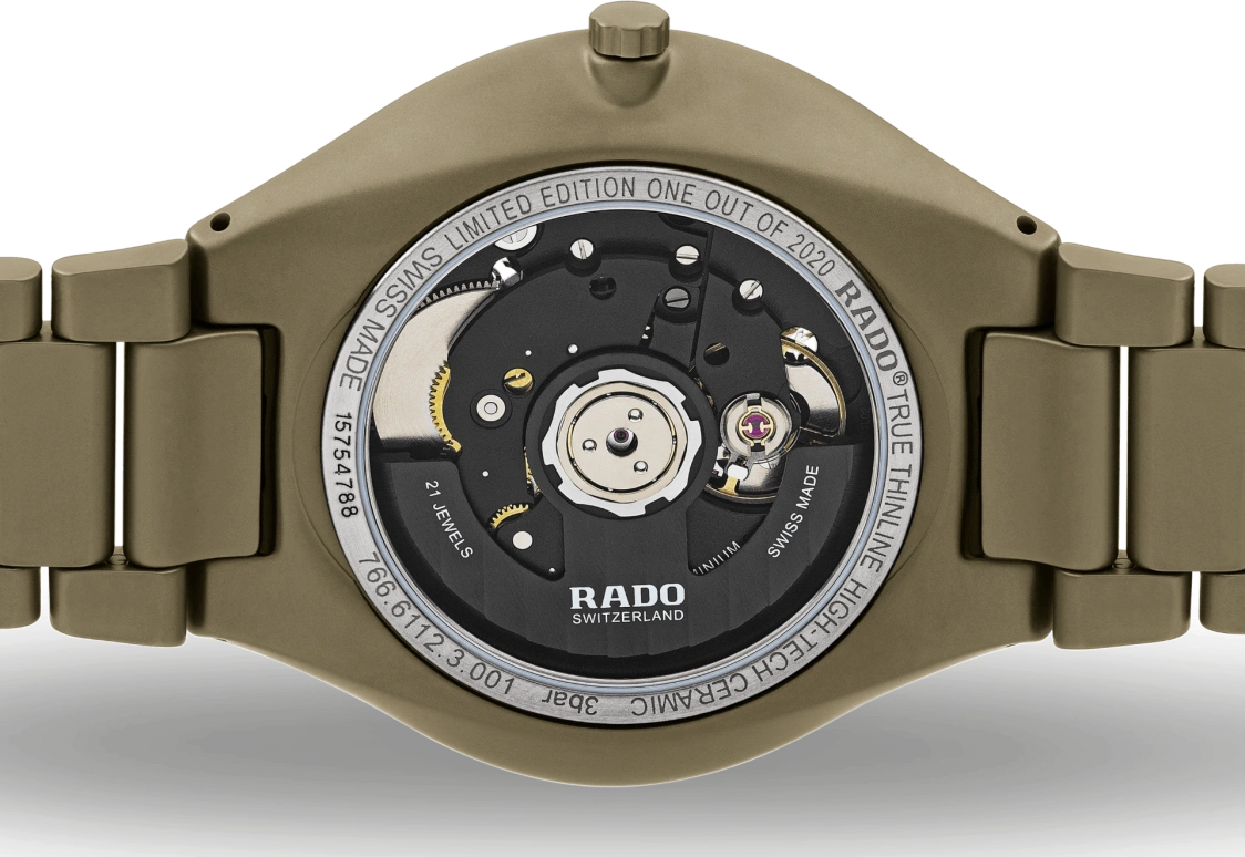 Rado,True Thinline 40mm,40mm,Ceramic,Green,Skeleton,Automatic,Day,64hours,R27112312