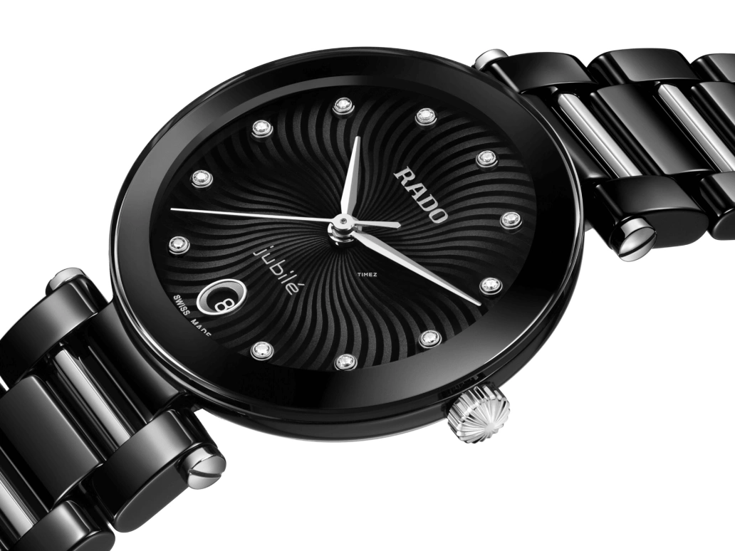 Rado,Centrix 31mm,31mm,Ceramic,Black,Quartz,Day,In-house Caliber,R22243703