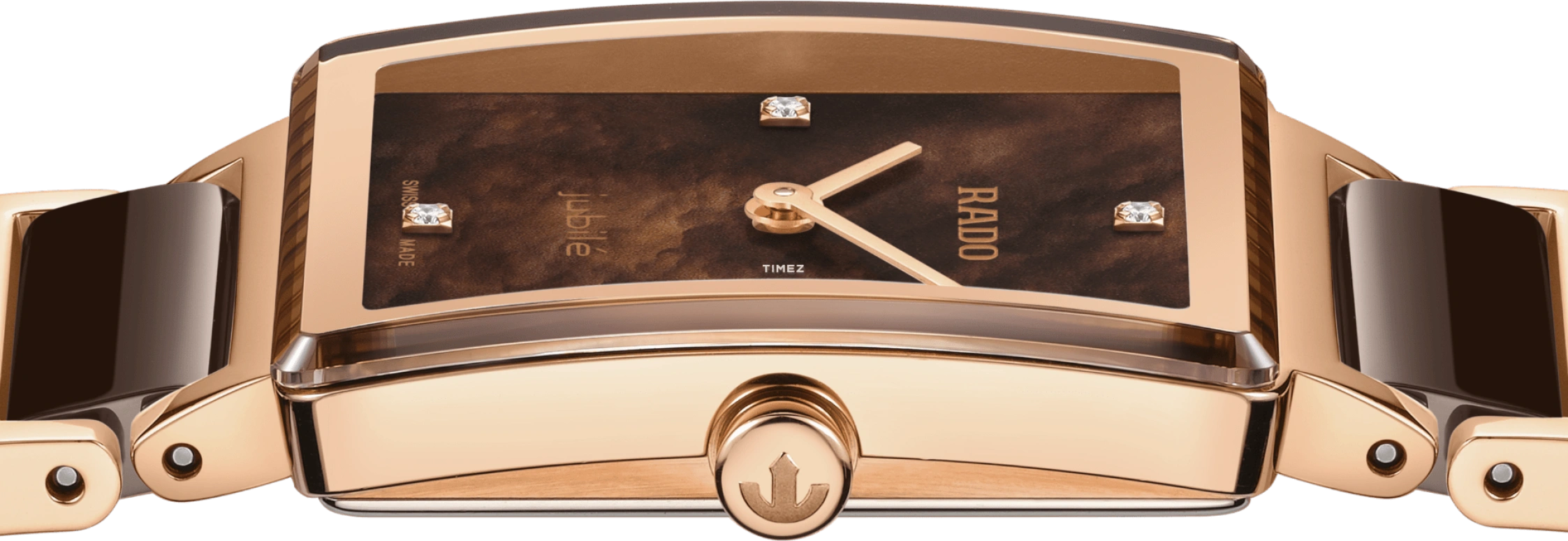 Rado,Integral 23mm,23mm,Stainless Steel,Brown,Quartz,In-house Caliber,Sapphire,Crystal Glass,R20251912