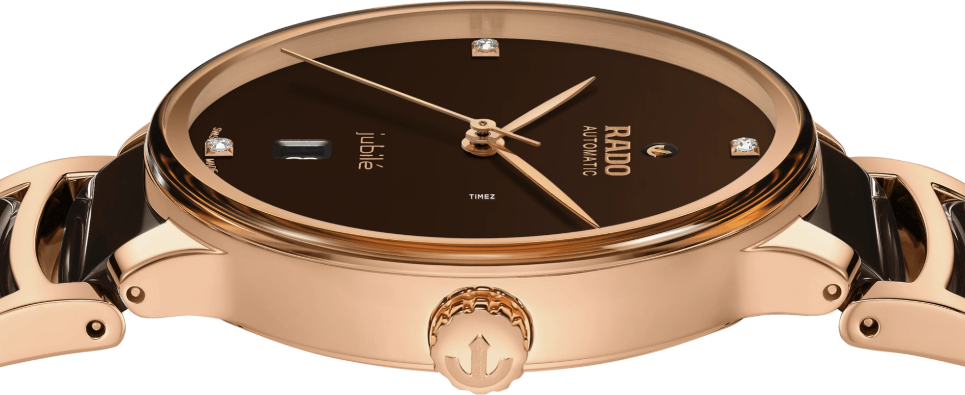 Rado,Centrix 39.50mm,39.50mm,Stainless Steel,Brown,Automatic,Day,Sapphire,R30017712