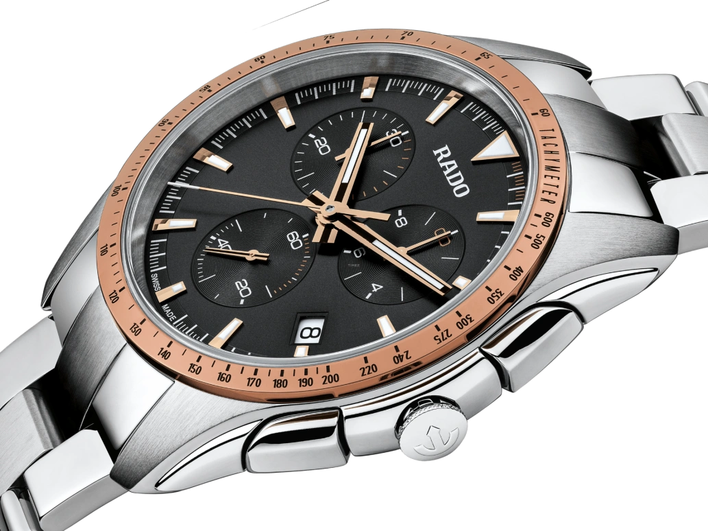 Rado,HyperChrome 44.90mm,44.90mm,Ceramic,Stainless Steel,Black,Quartz,Chronograph,Day,R32259163