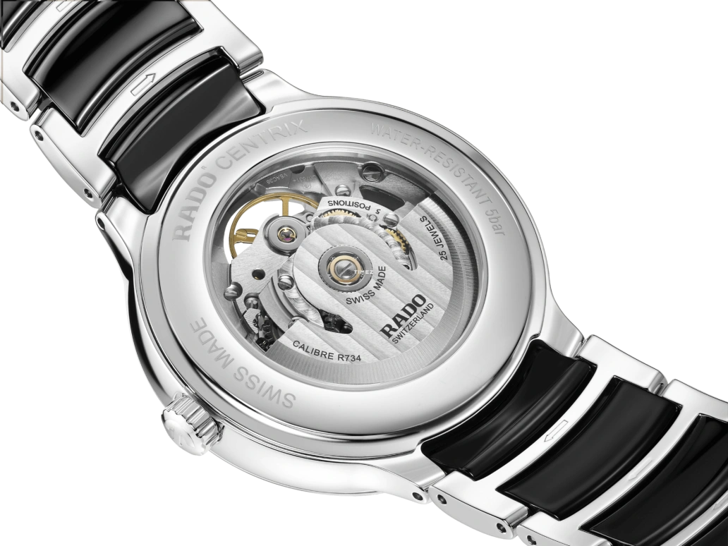 Rado,Centrix 39.50mm,39.50mm,Stainless Steel,Grey,Black,Automatic,In-house Caliber,Sapphire,Crystal Glass,R30012152