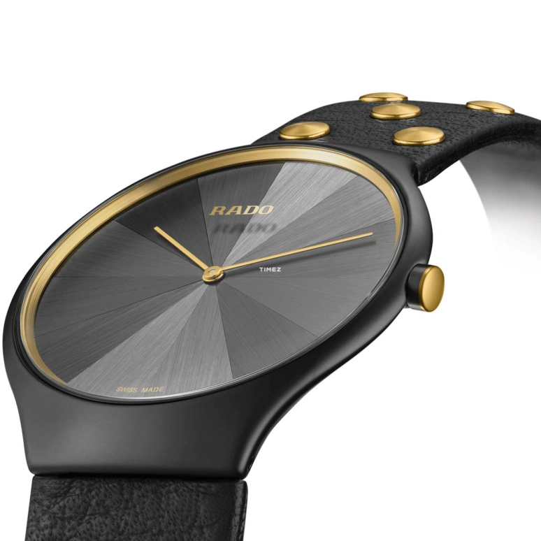 Rado,True Thinline 39mm,39mm,Ceramic,Black,Quartz,In-house Caliber,Sapphire,Crystal Glass,R27012105