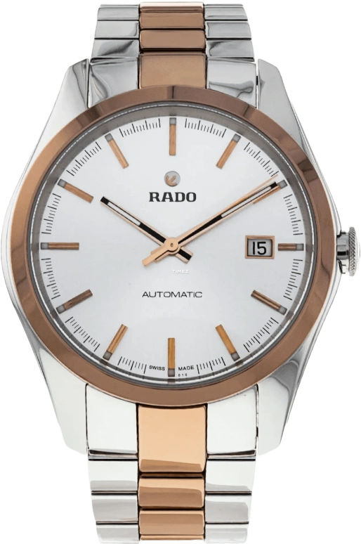Rado,HyperChrome 40mm,40mm,Ceramos,Stainless Steel,Silver,White,Automatic,Day,42hours,R32980102