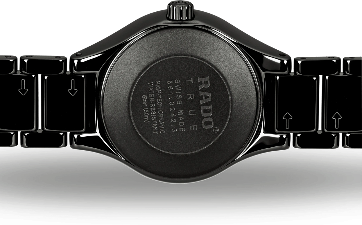 Rado,True Round 30mm,30mm,Ceramic,Black,Automatic,38hours,Sapphire,R27242732