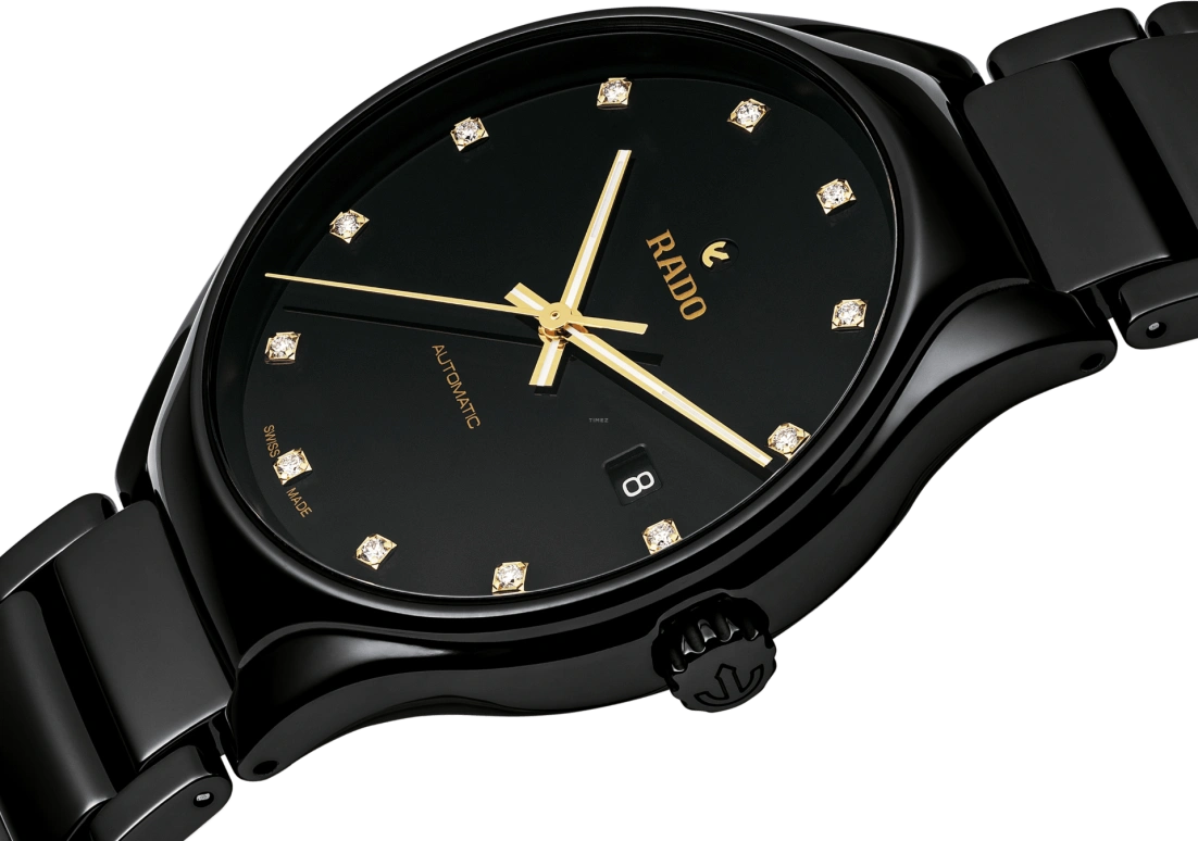 Rado,True Round 40mm,40mm,Ceramic,Black,Automatic,Day,80hours,R27056732